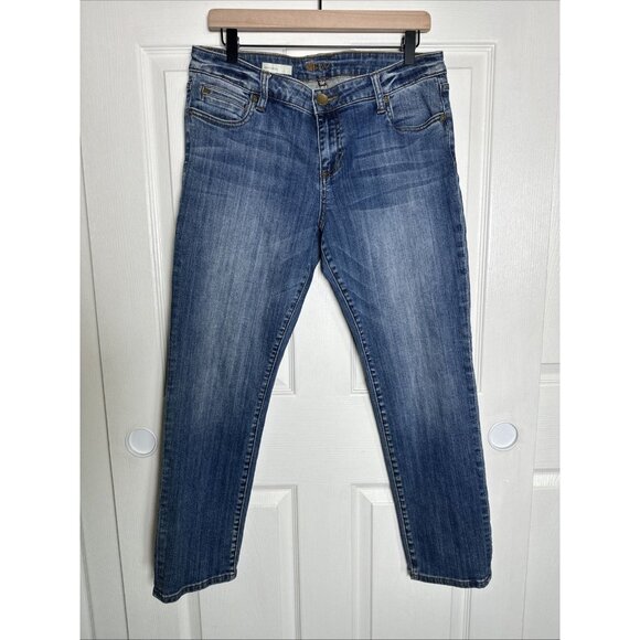 Kut From The Cloth 10P Catherine Boyfriend Jeans Mid Rise Slim Medium Wash Blue - Picture 2 of 12